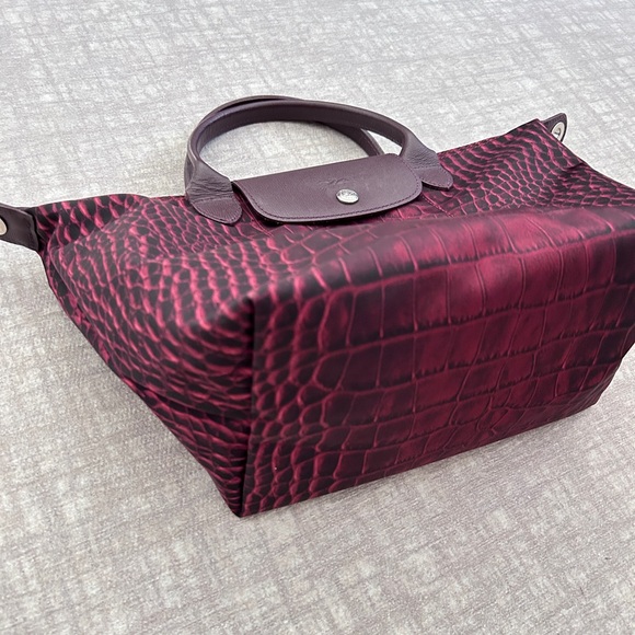 Longchamp Crocodile Printed Le Pliage Tote Bag - Picture 9 of 16